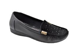 18 Wholesale Womens Leather Loafers & Slip - Ons Flats Driving Walking Casual Soft Sole Shoes Color Black Size 7-11