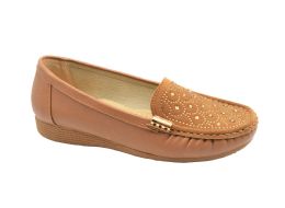 18 Pairs Womens Leather Loafers & Slip - Ons Flats Driving Walking Casual Soft Sole Shoes Color Tan Size 5-10 - Women's Flats
