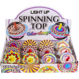 48 Wholesale Spinning Top Light Up 2in 6ast In 12pc Pdq