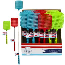 24 Wholesale Fly Swatter Extendable 3 Ast Clrs10 To 28in 24 Pc Pdq
