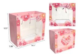 144 Pieces 14.1 X 7.08 X 12.5 Rose Open Window Gift Bag - Gift Bags