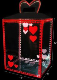 96 Wholesale 10"x9"x12" Big Red Valentine's Day Pvc Box