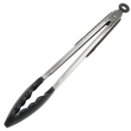 24 Bulk Silicone Tong 12 In. - Black