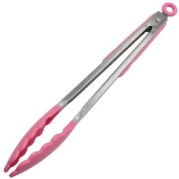 24 Wholesale Silicone Tong 12 In. - Pink