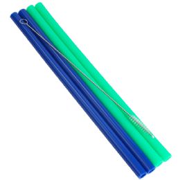 144 Wholesale Silicone Straw 8mm W/brush, 4