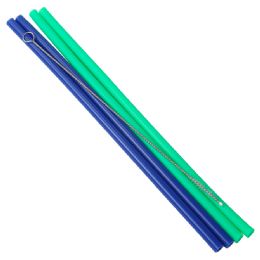 144 Wholesale Silicone Straw 5mm W/brush, 4