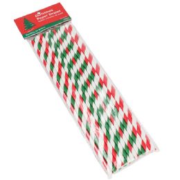 144 Wholesale Christmas Paper Straws