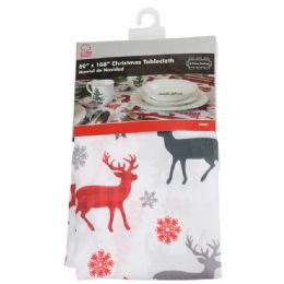 24 Wholesale Tablecloth - Deer & Trees