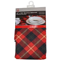 24 Wholesale Tablecloth - Green/red Plaid