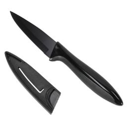 72 Wholesale 3" Paring Knife W/sheatH-Black