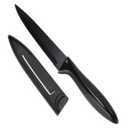 72 Wholesale 5" Utility Knife W/sheatH-Blac