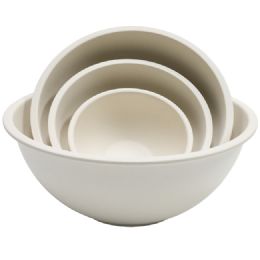 4 pieces Bamboo Fiber Mixing Bowl Set - Plastic Bowls and Plates