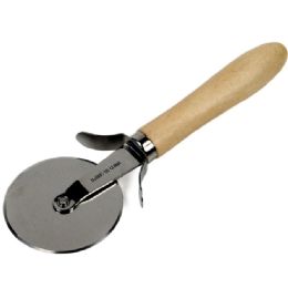 144 Wholesale Pizza Cutter Small Wood Handle