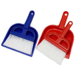144 Wholesale Dust Pan W/broom Mini Plastic
