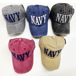 24 Wholesale Denim Navy Hat Assorted Color