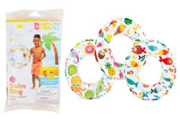 24 Pieces Swim Ring 20 Inch Assorted Prints - Inflatables