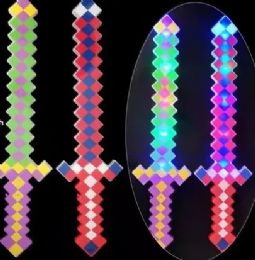 24 Wholesale Minecraft Led Light Up And Sounds Sword Color Assorted