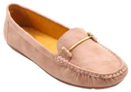 12 Wholesale Women Slip On Loafers Casual Flat Walking Shoes Color Pink Size 5-10