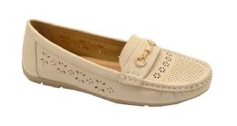 12 Pairs Women Slip On Loafers Casual Flat Walking Shoes Color Beige Size 5-10 - Women's Flats