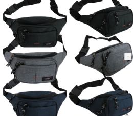 48 Bulk Versatile Unisex Fanny Pack In Durable Poly Canvas Fabric Material