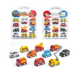 72 Sets 10pc Pull Back Fire Truck Set - Cars, Planes, Trains & Bikes