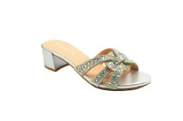 12 Wholesale Platform Sandals For Women Open Toe Sole In Color Silver Size 5-10