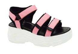 12 Wholesale Women's Flat Platform Comfortable Universal Casual Sandals Color Pink Size 5 -10