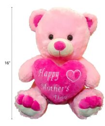 30 Pieces 17" Pink Happy Mother's Day Bear - Plush Toys