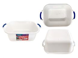 24 Pieces Rectangular Dishpan With Comfort Handles - Buckets & Basins