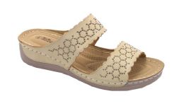 12 Wholesale Fashion Women Sandals Round Toe Thick Platform Heels Dress Sandals Beige Color Size 5-10