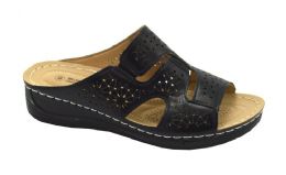 12 Wholesale Fashion Women Sandals Round Toe Thick Platform Heels Dress Sandals Black Color Size 5-10