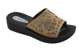 12 Wholesale Platform Sandals For Women Sole Open Toe In Color Gold Size 7-11