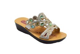 18 Wholesale Fashion Platform Rhinestone Sandals For Women Sole Open Toe In Color Silver Size 6-11