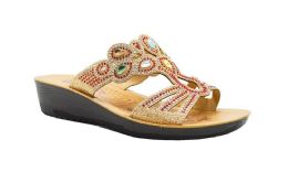 18 Wholesale Fashion Platform Rhinestone Sandals For Women Sole Open Toe In Color Red Size 7-11