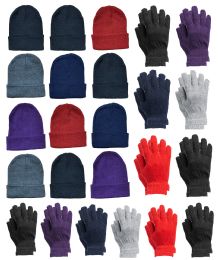 Yacht & Smith Unisex Assorted Colored Winter Hat & Glove Set