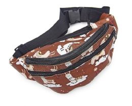36 Pieces Llama Fanny Pack In Brown - Fanny Pack