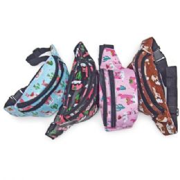 36 Wholesale Llama Fanny Pack In Pink