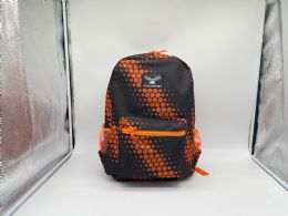 24 Pieces Backpack - 16 Inch - Orange Circles - Eaglesport - Backpacks 16"