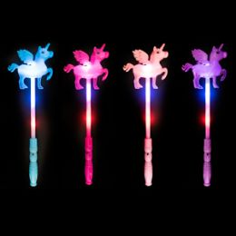 48 Pieces Light Up Led Winged Unicorn Wand - Light Up Toys