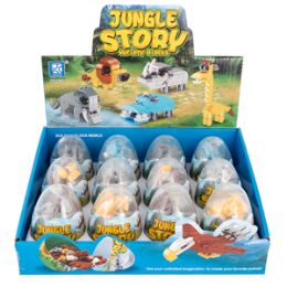 144 Wholesale Jungle Story Block Sets