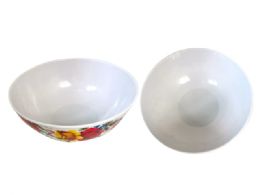 48 Pieces Melamine Bowl, Rose Design - Plastic Bowls and Plates