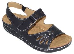 18 Wholesale Women Sandals Ankle Buckle Strap Sandals Fashion Summer Beach Sandals Open Toe Color Black Size 5-11