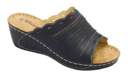 12 Wholesale Fashion Women Sandals Tan Color Round Toe Thick Platform Heels Sandals Color Black Size 5-10