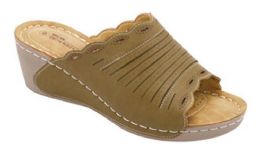 12 Wholesale Fashion Women Sandals Tan Color Round Toe Thick Platform Heels Sandals Color Khaki Size 5-10