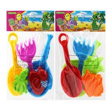 72 Bulk 5 Pieces Sand Tool Play Set In Pp Bag 3 Assorted