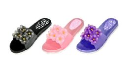 36 Wholesale Women's Floral Comfort Slides Sandal