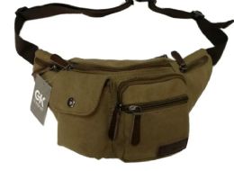 6 of Fanny Pack Canvas Belt Adjustable Waist For Man Woman Color Brown