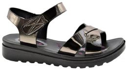 18 Wholesale Women Sandals Sandals Fashion Summer Beach Sandals Open Toe Color Pewter Size 5-10