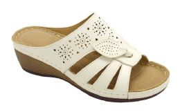 12 Wholesale Platform Sandals For Women Sole Open Toe In White Color Size 5-10