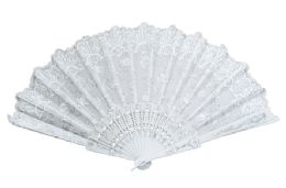 60 Pieces Folding Fan White Floral - Home Decor